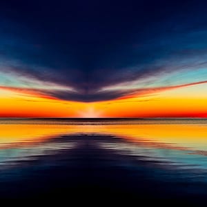 Outer Banks, OBX, NC, Karolina Północna, Zachód słońca, Jasne kolory, woda, abstrakcja, czerwony, niebieski, Pamlico Sound,