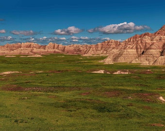 The Badlands, Homestead Overlook, South Dakota, SD, Wall Art, noon, National Park, panorama
