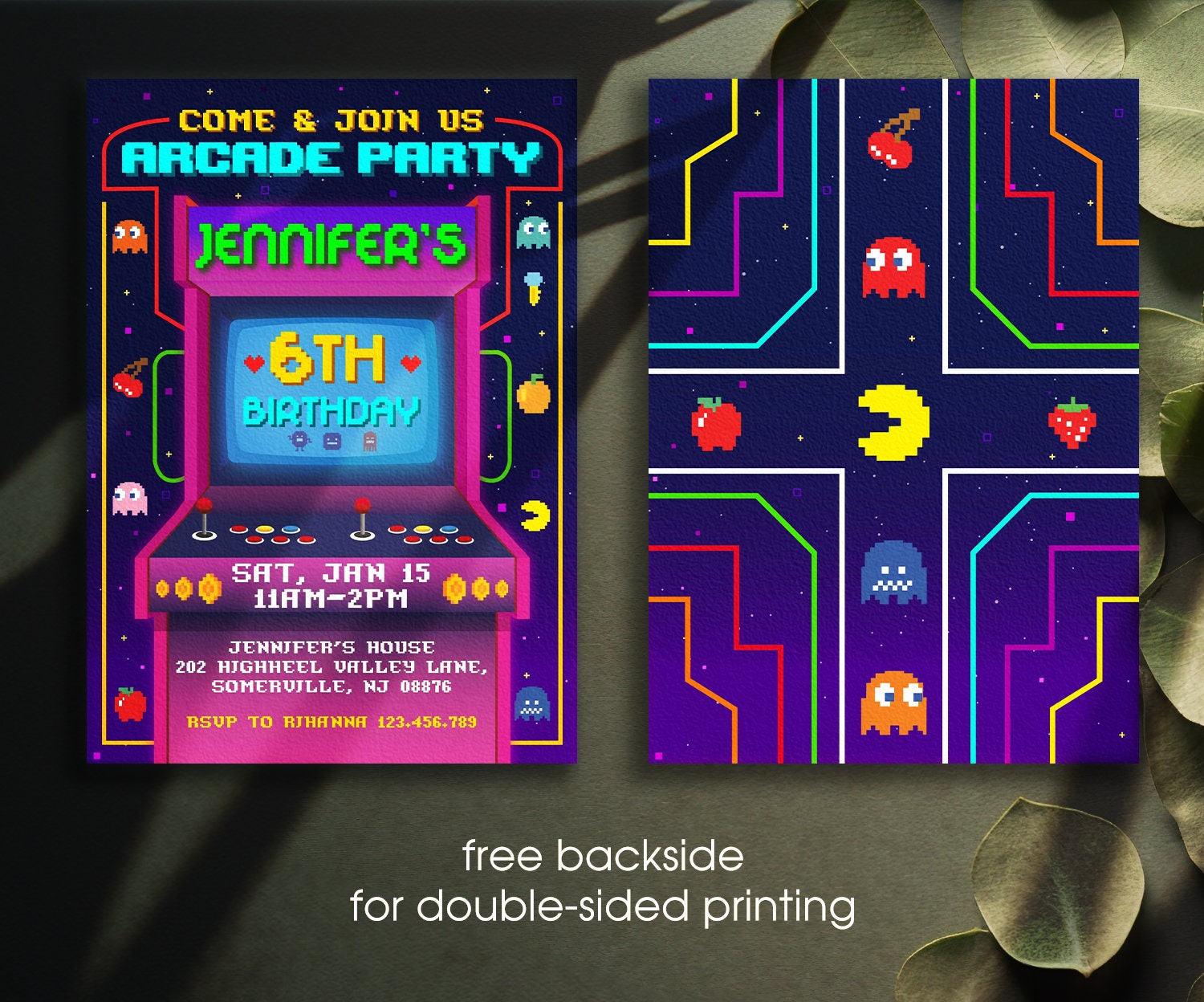 Printable Arcade Birthday Invitation Gamer Invitation - Etsy