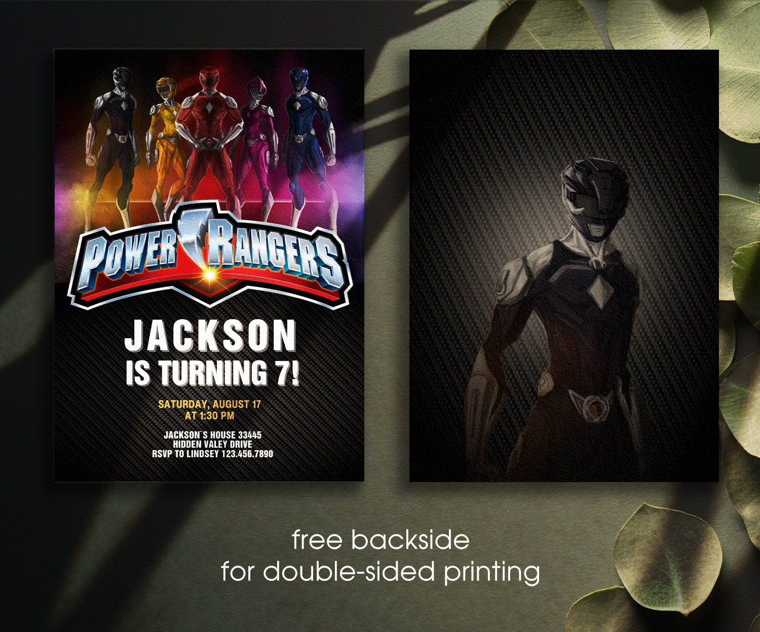 Printable power rangers Invitation Editable Birthday Invite - Etsy México