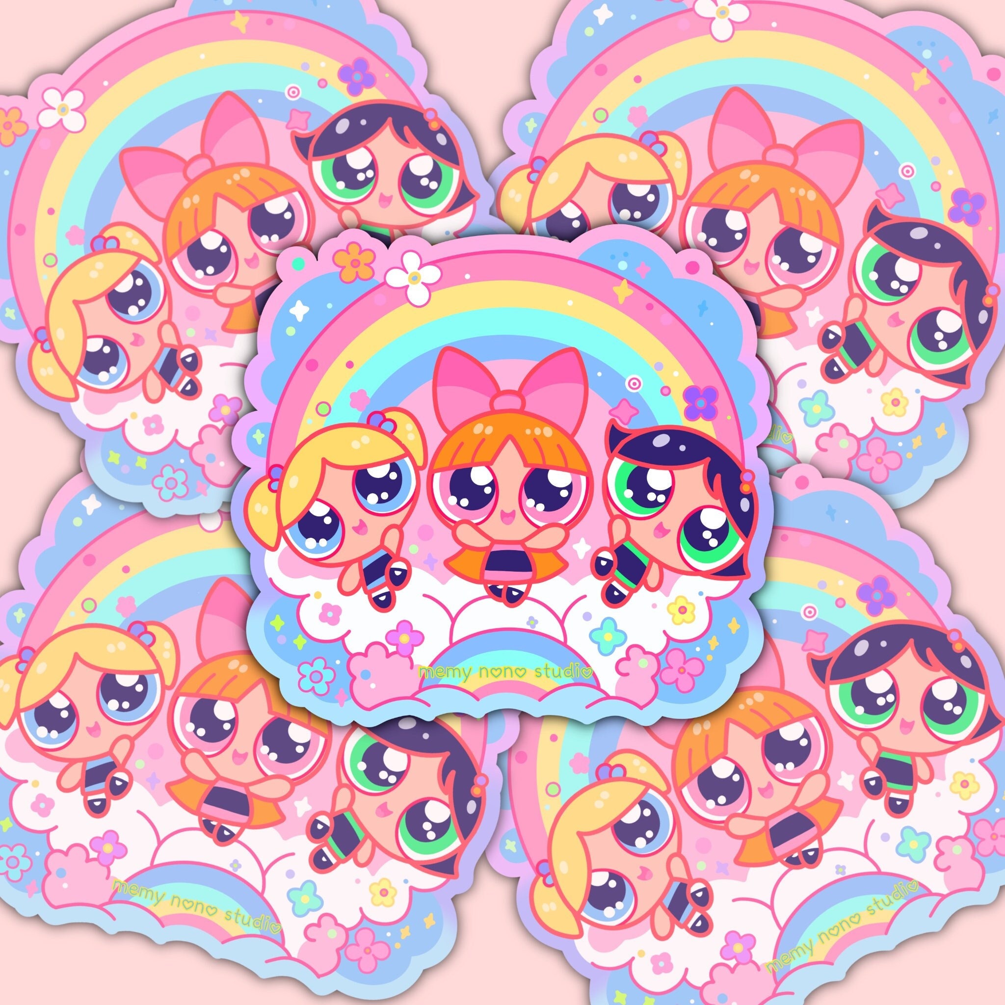 The Powerpuff Girls Baby Powerpuff Girls Kawaii Stickers Cartoon ...