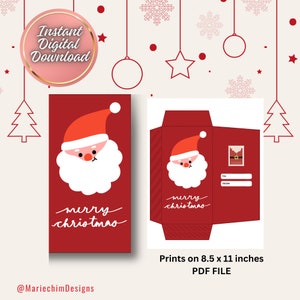 Printable Christmas Money Envelope, Christmas Cash Envelope Templates ...