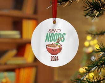 Ramen Christmas Tree Holiday Ornament Send Noods College Student, Festive Decoration, Unique Gift, Christmas Ornament, Metal Ornament