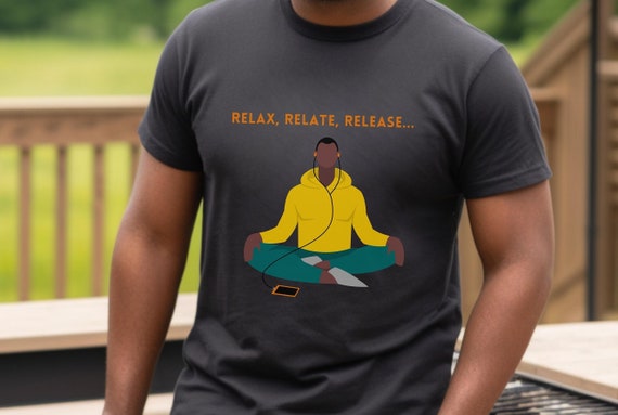 Relax, Relate, Release Afro Yoga T-Shirt Relax, Relate, Release Afro Yoga T-Shirt