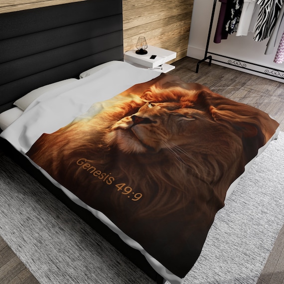 "Lion of Judah" Genesis 49:9  Lightweight Throw Blanket