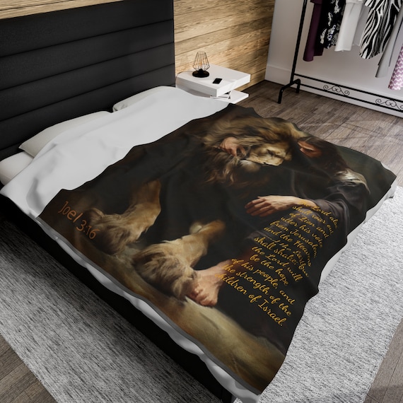 "Strength and Hope" Joel 3:16 Lightweight Throw Blanket