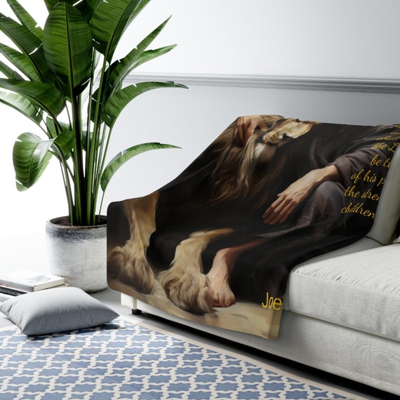 "Strength and Hope" Joel 3:16  Sherpa Fleece Throw Blanket