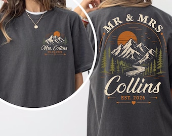 Comfort Colors® Lifetime Adventure Shirts for New Couple, Custom Newly Married Couple Shirts, Mrs Mr Shirt for Husband Wife, Honeymoon Tees