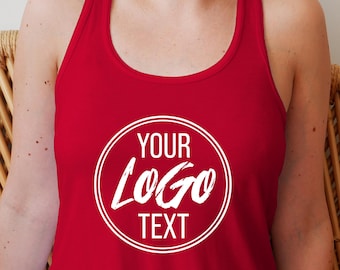 Custom Logo Tank Top for Men Women, Personalized Text Tank, Summer Beach Fitness Shirt, Custom Photo Tank Gift for Her