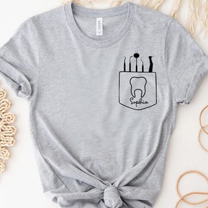Custom Dentist Shirt with Name, Personalized Dentist Shirt, Gift for Dental Student, Dental Hygienist Shirt Gift for Dental Assistant Shirt