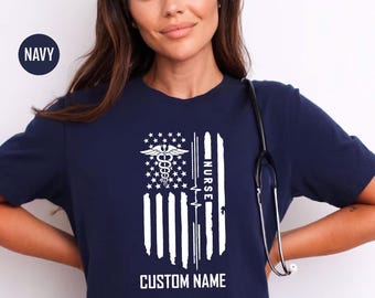 Custom Nurse Shirt, Custom Name Nurse Tshirt, Registered Nurse Shirt, American Nurse Day Nurse Week Gift, Nurse Appreciation Gift for Nurse