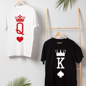 Couples Valentines Day Shirt, Matching Family Shirts, Queen and King Shirts, Couple Outfit, Wifey and Hubs, Anniversary Gift, Lovers Tee