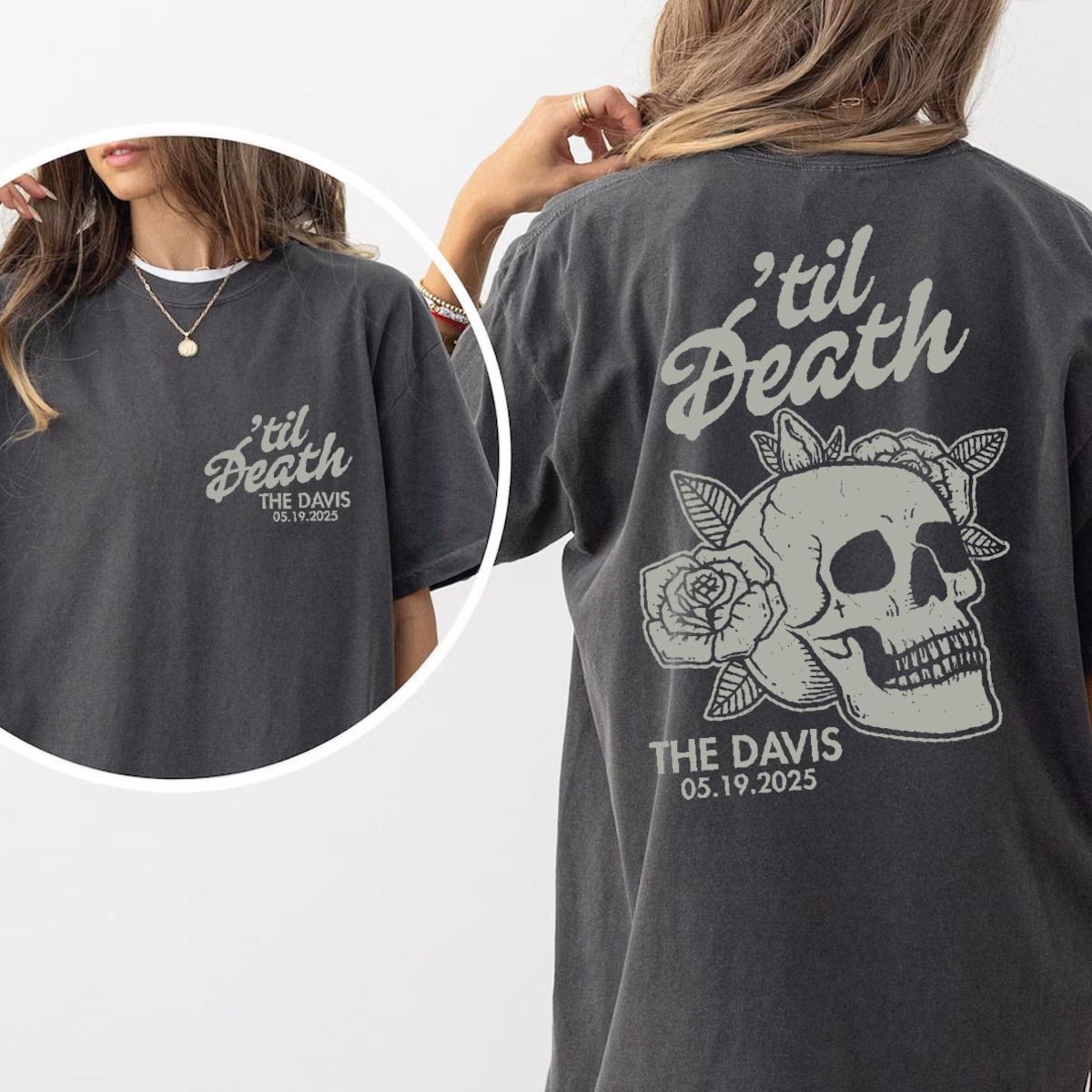 Comfort Colors® Custom Til Death Shirt, Skeleton Bride Shirt, Wedding Date Newlywed Tees, Wedding Day Shirt, Til Death Married Couple - Etsy