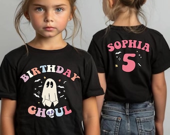 Custom Birthday Shirt for Girls, Halloween Shirt for Kids, Personalized Birthday Shirt, Birthday Gift for Daughter Girls,Halloween Party Tee