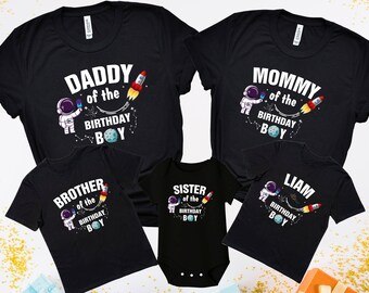 Astronaut Birthday Shirt, Family Astronaut Shirts, Family Rocket Shirt, Matching Birthday Boy, Custom Birthday Shirts, Birthday Space Shirt