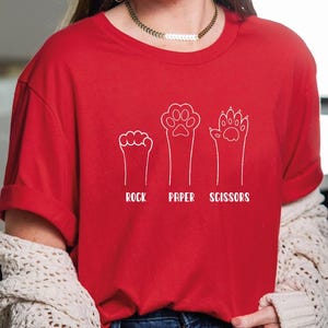 Rock Paper Scissors Shirt, Animal Paw Shirt, Cat Paw Shirt, Game T-Shirt, Cat Lover Shirt, Family and Friend Shirts, Matching Group Shirts