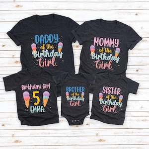 Ice Cream Birthday Shirt, Birthday Shirts, Family Matching Ice Cream Shirts, Cute Mom Dad Birthday Shirt, Birthday Gift