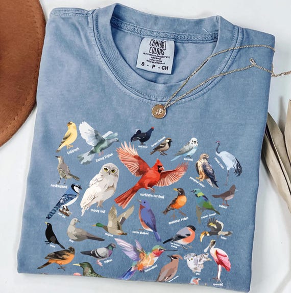 Comfort Colors®  Bird Shirt for Women, Birding Shirt, Bird Lover Shirt, Bird Gift, Birds Shirt for Animal Lover, Birdwatcher Shirt, Bird Tee