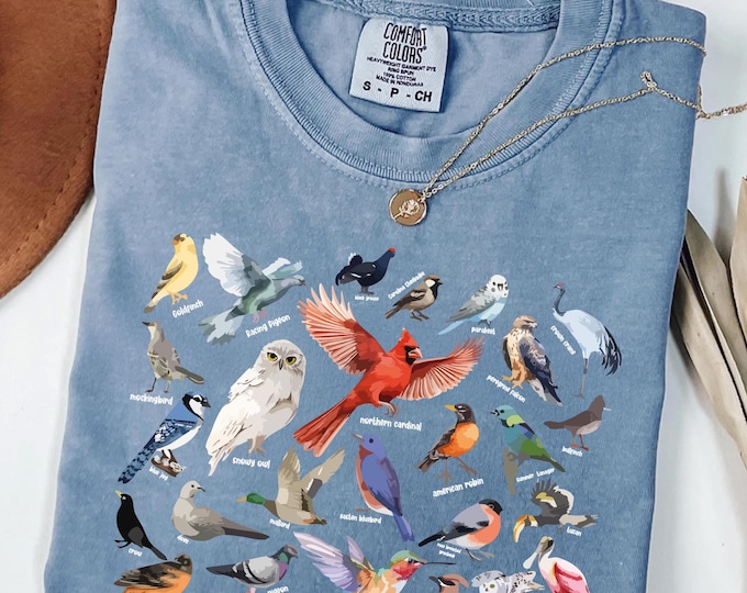 Comfort Colors®  Bird Shirt for Women, Birding Shirt, Bird Lover Shirt, Bird Gift, Birds Shirt for Animal Lover, Birdwatcher Shirt, Bird Tee