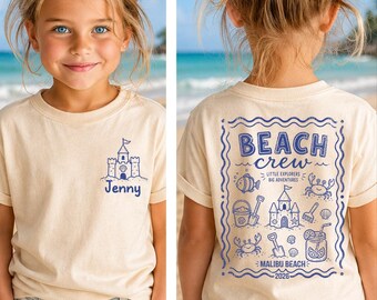 Custom Beach Crew Shirt, Personalized Beach Vacation Group Shirt, Family Trip Summer Vacation Tee, Vacay Family Beach Tee, Kids Beach Party