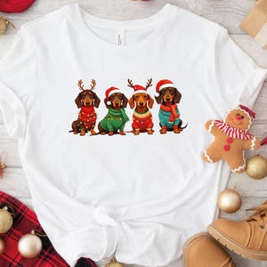 Dachshund Christmas Shirt, Dog Christmas Shirt, Dog Lover Christmas Tee, Women Christmas Shirts, Christmas Dogs Tee, Dachshund Lover Shirt