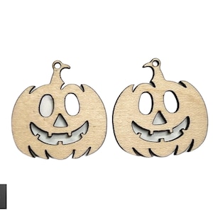 3 pairs of Wooden pumpkins earring blanks, pumpkin earring blanks, wood blanks, pumpkins, harvest, Halloween, fall