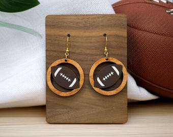 Football earrings, digital file. Football round earring laser cutting file. SVG file. Not a physical product