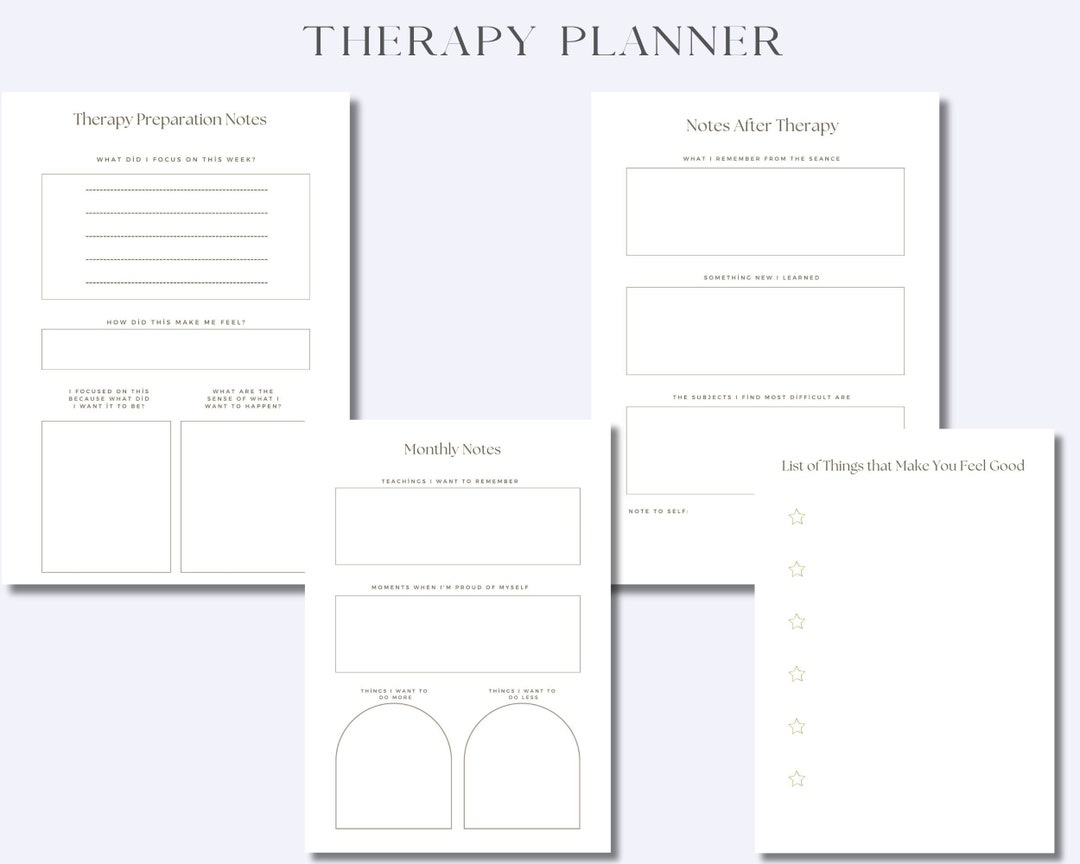 Therapy Planner Printable Therapy Bundle Therapist Note Template