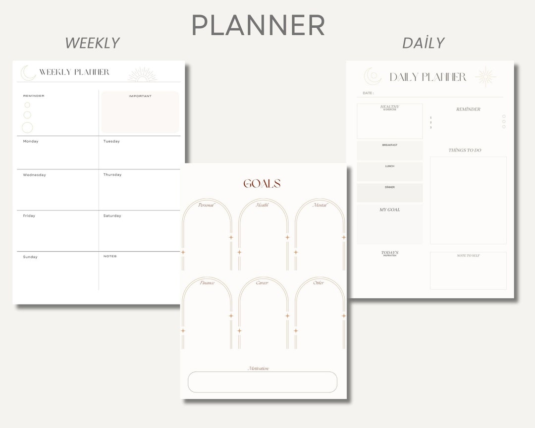 Weekly Planner Printable to Do List, Minimal Weekly Schedule, Daily