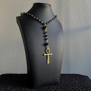 Ankh Gothic Rosary Inspired Necklace || 24 inch necklace, READ DESCRIPTION image 3