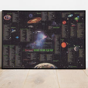 Internet Life Science Fiction Sternenkarte Print, illustrierte Karte, bildhafte Karte, Posterdruck, Kartenplakat