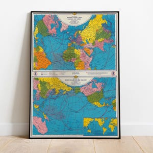 Mapa de guerra del Atlántico, Eurasia, África y el Pacífico (impresión), mapa ilustrado, mapa del Viejo Mundo, mapa pictórico, impresión de póster, póster de mapa