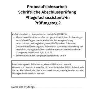 Schriftelijk afsluitend examen voor verpleegassistenten / proefexamen / oefenexamen op dag 2