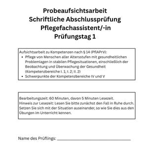Schriftelijk eindexamen voor verpleegassistenten - proefexamen/oefenexamen, examendagen 1 en 2