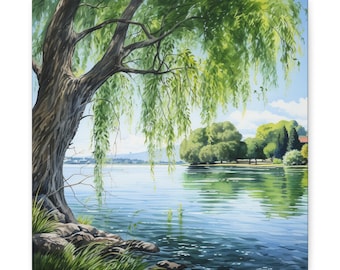 Weeping Willow on the Lake | Canvas Print