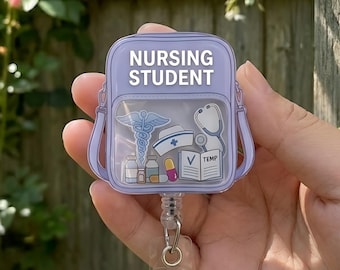 Badgehaspel verpleegkunde student, ID-houder rugzak voor verpleegschool, afstudeercadeau verpleegschool, verpleegkundige verpleegkundige RN BSN-badge