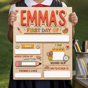 Custom First Day of School Board, Last Day of School Board, Back to School Board, Kindergarten 1st Day of School Board, School Board