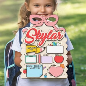 Custom First and Last Day of School Board, Reusable Back to School Board, School Photo Prop