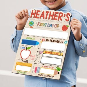 Personalized First and Last Day of School Board, Back to School Board, Reusable Milestone Photo Prop
