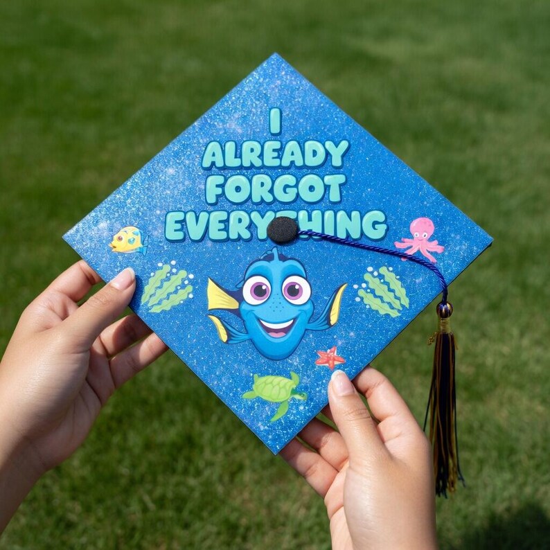 Dory Finding Nemo Graduation Cap Topper, I Already Forgot Everything ...