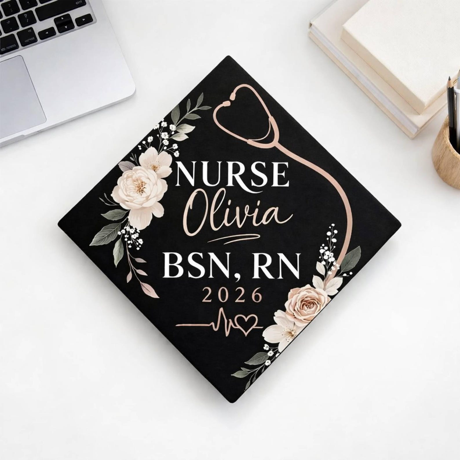 Nurse Graduation Cap Topper, Personalized BSN RN Class of 2026, Nursing ...