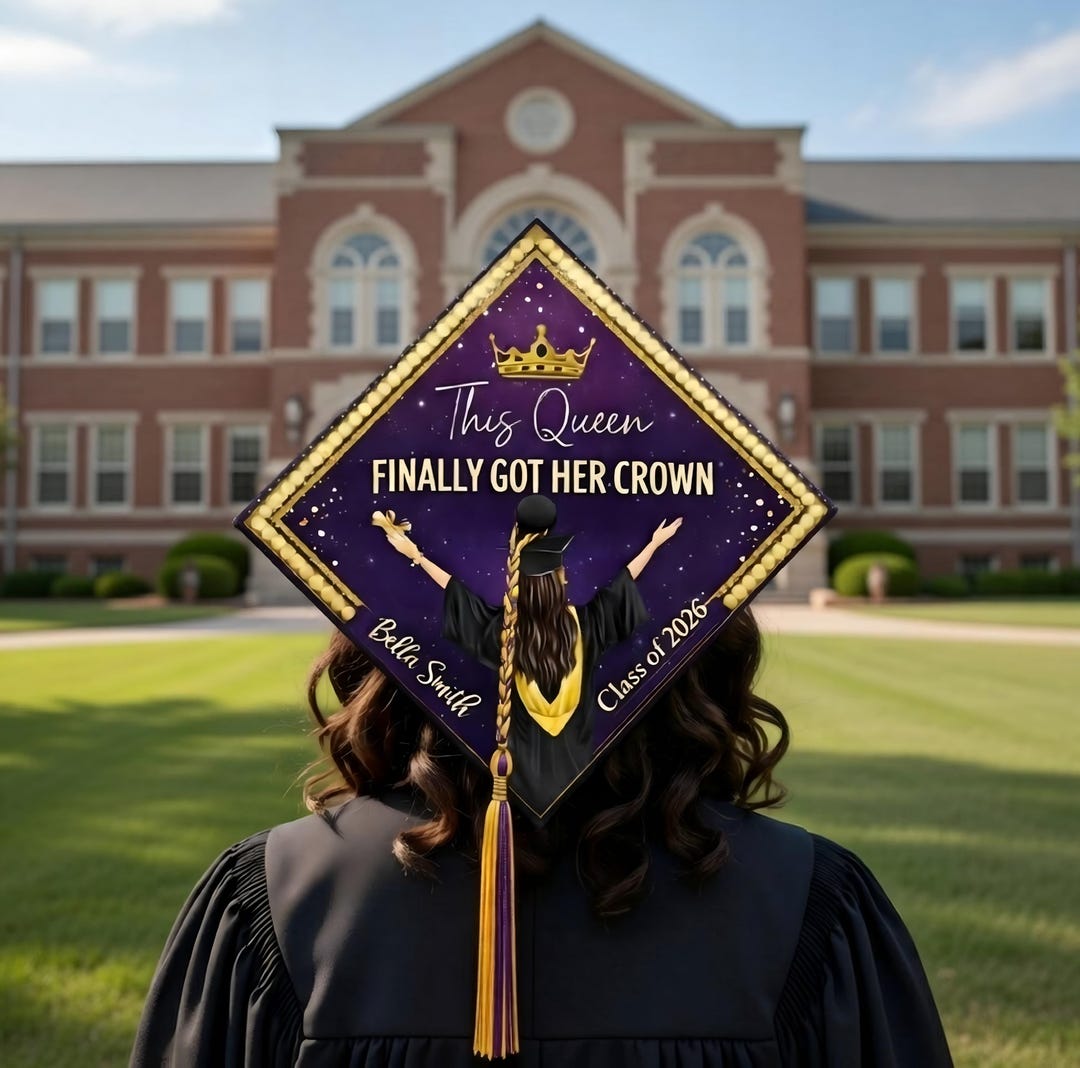 Personalized This Queen Finally Got Her Crown Grad Cap Topper, Class of ...