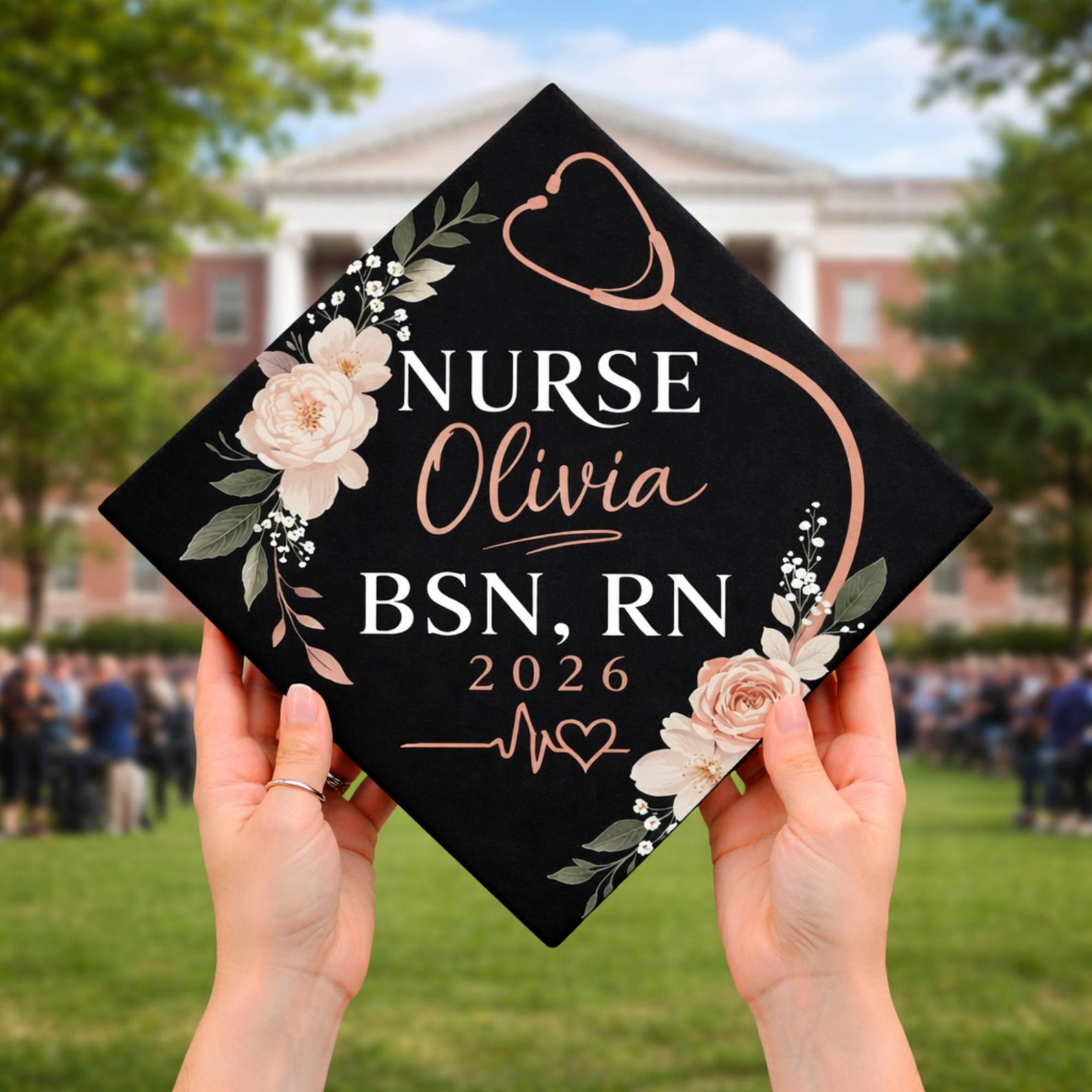 Nurse Graduation Cap Topper, Personalized BSN RN Class of 2026, Nursing ...