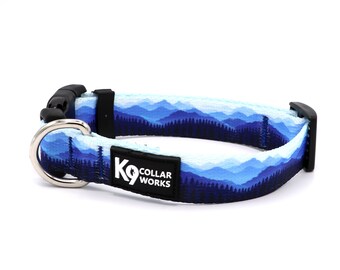 1" Dog Collar- Blue Mountains