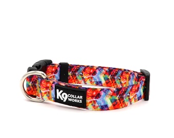 1" Dog Collar- Electric Chevron