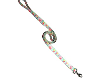 6' Dog Leash- Blue Floral