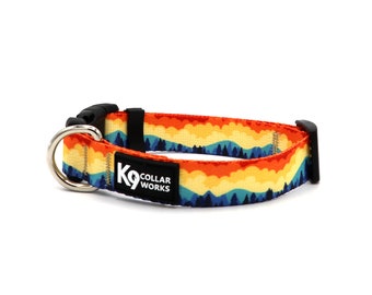 1" Dog Collar- Retro Mountains