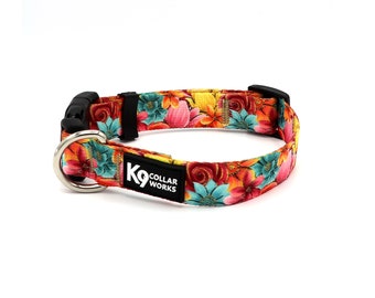 1" Dog Collar- Bold Floral