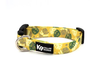 1" Dog Collar- Monstera