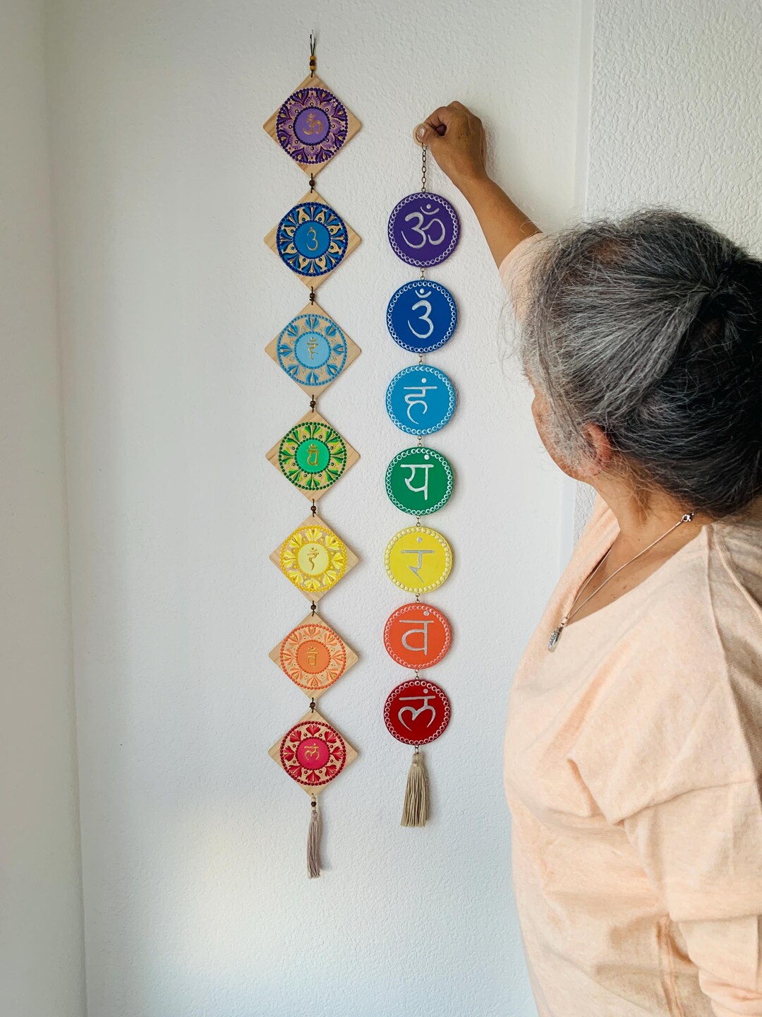 Seven Chakras Hanging Art, Chakra Wall Set, Spiritual Energy Decor ...